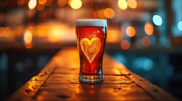 AI generated a beer on the night of valentines photo