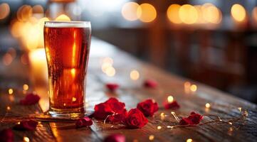 AI generated a beer on the night of valentines photo