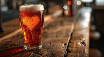 AI generated a beer on the night of valentines photo