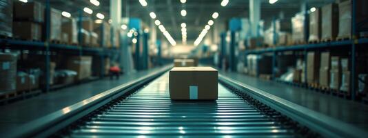 AI generated how a machine is used to move boxes through a warehouse photo