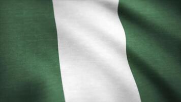 bandera de Nigeria animación. Nigeria bandera ondulación en viento foto