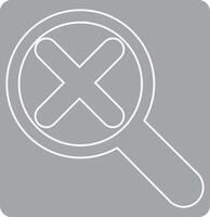 Icon magnifying glass with a cross design decoration. vector