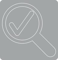 Magnifying glass icon with check mark design decoration. vector