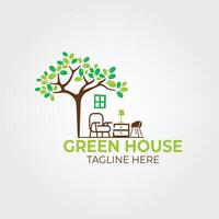 green house logo design vector art graphics