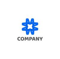 M letter company monogram unit with blue color. vector