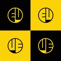 Simple EU and UE Letter Circle Logo Set, suitable for business with EU and UE initial. vector