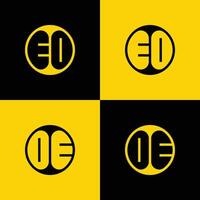 Simple EO and OE Letter Circle Logo Set, suitable for business with EO and OE initial. vector