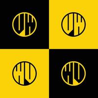 Simple VW and WV Letter Circle Logo Set, suitable for business with VW and WV initial. vector