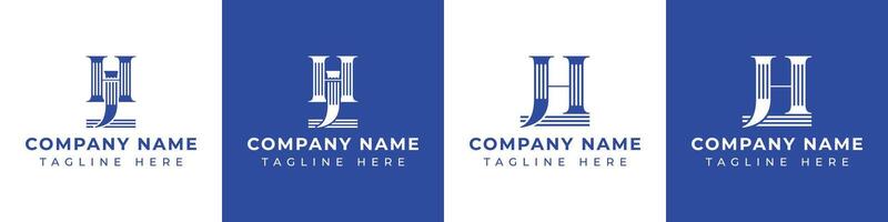 Letters HJ and JH Pillar Logo Set, suitable for business with HJ and JH related to Pillar vector