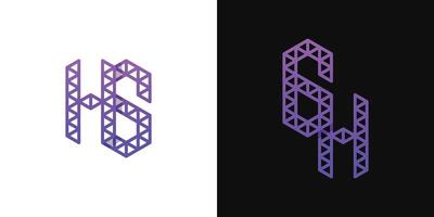 Letters GH and HG Polygon Logo, suitable for business related to polygon with GH or HG initials vector