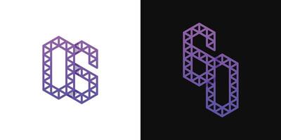 Letters GO and OG Polygon Logo, suitable for business related to polygon with GO or OG initials vector