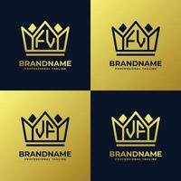 Letters FV and VF Home King Logo Set, suitable for business with FV or VF initials vector