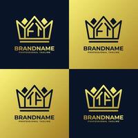 Letters FT and TF Home King Logo Set, suitable for business with FT or TF initials vector