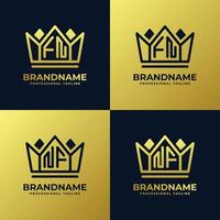 Letters FN and NF Home King Logo Set, suitable for business with FN or NF initials vector