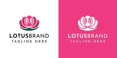 Letter RR Lotus Logo, suitable for business related to lotus flower with RR initial. vector