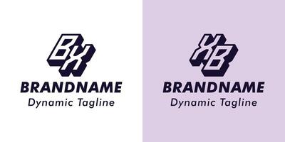 Letters BX and XB 3D Monogram Logo, Suitable for business with BX or XB initials vector