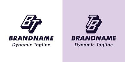 Letters BT and TB 3D Monogram Logo, Suitable for business with BT or TB initials vector