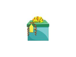 icono de caja de regalo plana vector