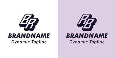 Letters BR and RB 3D Monogram Logo, Suitable for business with BR or RB initials vector