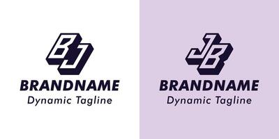 Letters BJ and JB 3D Monogram Logo, Suitable for business with BJ or JB initials vector