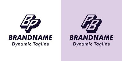 Letters BP and PB 3D Monogram Logo, Suitable for business with BP or PB initials vector