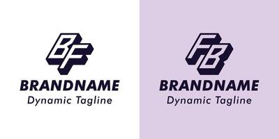 Letters BF and FB 3D Monogram Logo, Suitable for business with BF or FB initials vector