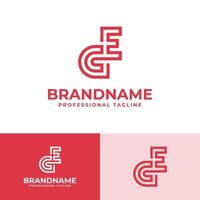 Modern Initials GE Logo, suitable for business with GE or EG initials vector