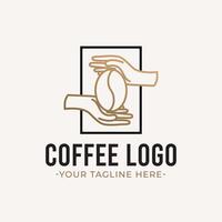 línea Arte creativo mano café logo vector