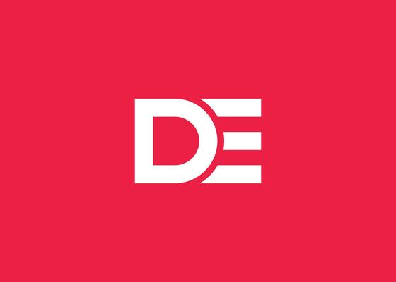 Letter D E monogram logo design vector template