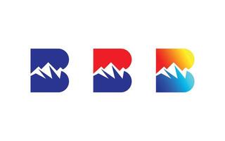 Minimal Letter B mountain logo design vector template. Initial Letter B hill vector logo