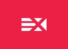 Letter E X monogram logo design vector template