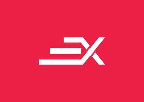 Letter E X monogram logo design vector template