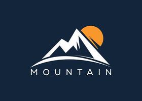 Minimal Mountain logo design vector template. Hill vector logo