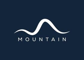 Minimal Mountain logo design vector template. Hill vector logo