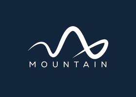 Minimal Mountain logo design vector template. Hill vector logo