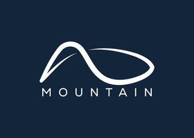 Minimal Mountain logo design vector template. Hill vector logo