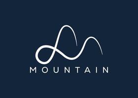 Minimal Mountain logo design vector template. Hill vector logo