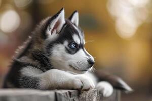 ai generado un linda siberiano fornido perrito foto