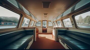 AI generated Empty boat interior view photo