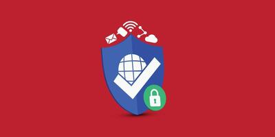 Safer Internet Day illustration banner. Cyber security concept vector template for banner, card, poster, International Internet Day. An internet world