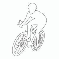 Bicycle vector icon, symbol with man eps