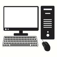 Desktop computer vector icon illustration eps