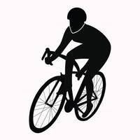 Bicycle vector icon, symbol with man eps