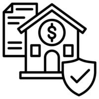 Property Safeguard icon line vector illustration