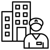 Property Watchman icon line vector illustration