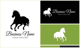 vector horse run logo template