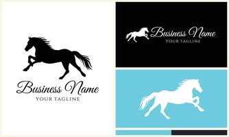 vector horse run logo template