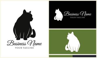 vector cat line logo template