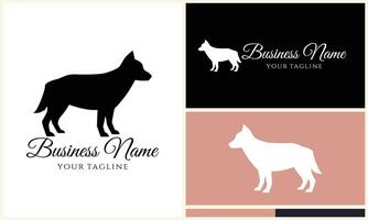 vector dog line logo template