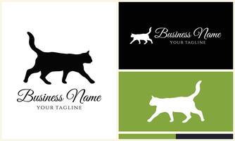 vector cat silhouette logo template